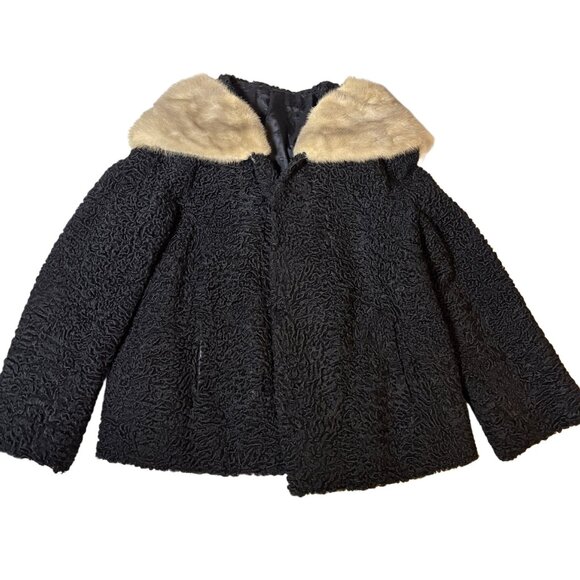 Vintage Persian Lamb Jacket w/ Fur Collar | Circa 1960 | Restyled Bomber - Picture 3 of 12